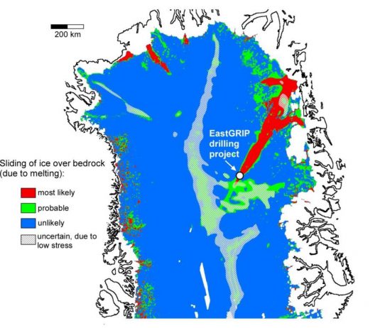 Wissenschaftler der Universität Tübingen untersuchen die Fließgeschwindigkeit des Eises in Nordgrönland – Modelle zur Entwicklung des Meeresspiegels müssen angepasst werden.